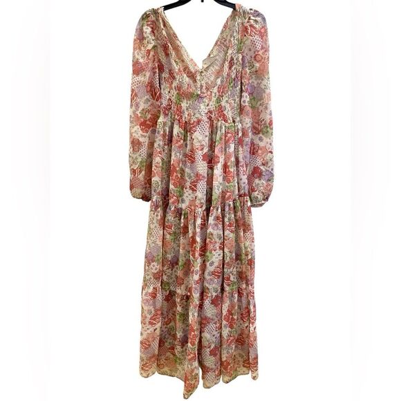 Vintage Rare Jack Kramer Prairie Floral Maxi Dress - small/medium - Picture 9 of 9